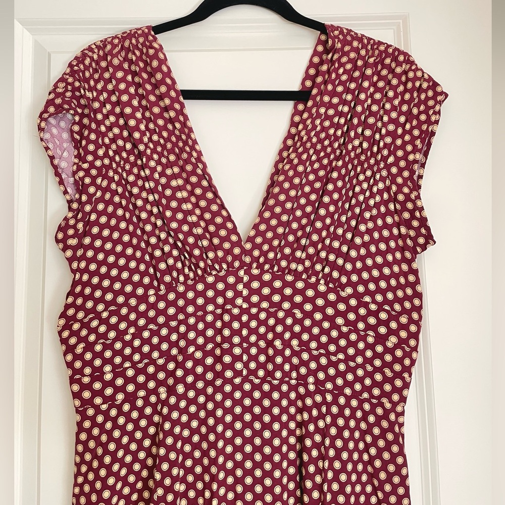 Trashy Diva Women's Medium 1940's Pin Up Style Midi Dress Polka Dot Vtg Print - Picture 5 of 16